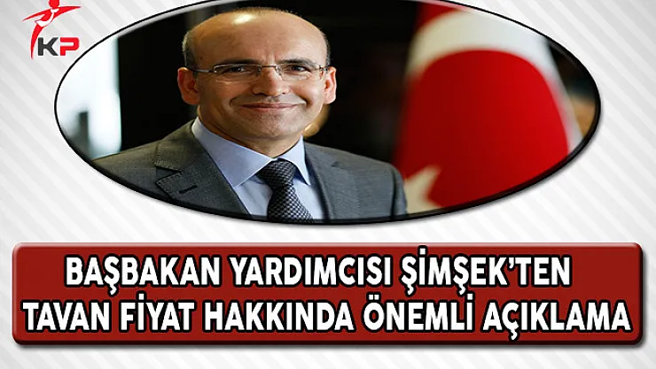 Başbakan Yardımcısı Şimşek'ten Tavan Fiyat Uygulaması Hakkında Önemli Açıklama