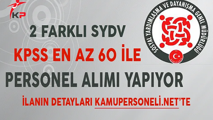 Başvuruları Devam Eden SYDV Kamu Personel Alım İlanları