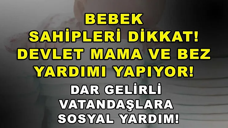 Bebek sahipleri dikkat! Devlet mama ve bez yardımı yapıyor! Dar gelirli vatandaşlara sosyal yardım!