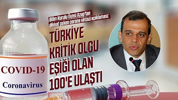 Bilim Kurulu Üyesi Azap'tan dikkat çeken corona virüsü açıklaması: Türkiye kritik olgu eşiği olan 100'e ulaştı