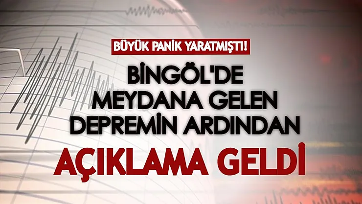 Bingöl'de meydana gelen depremin ardından açıklandı! Büyük panik yaratmıştı