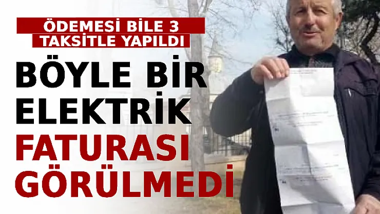 Böyle Bir Elektrik Faturası Görülmedi! Ödemesi Bile 3 Taksitle Yapıldı