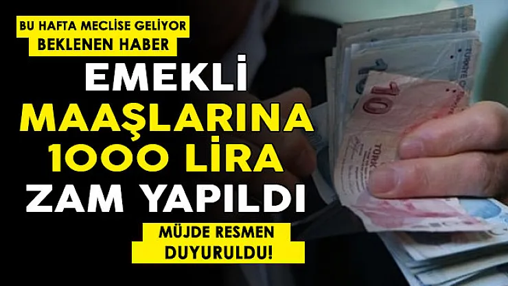 Bu hafta TBMM'ye geliyor! Müjde resmen duyuruldu: Emekli maaşlarına 1000 lira zam yapıldı