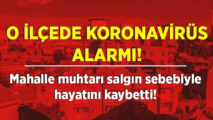 Bu ilçede koronavirüs vakaları zirve yaptı! Mahalle muhtarı hayatını kaybetti! 5 gündeki vakalar şoke etti!