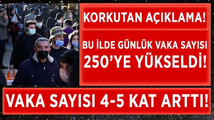 Bu ilimizde vaka sayıları günlük 250'ye yükseldi!