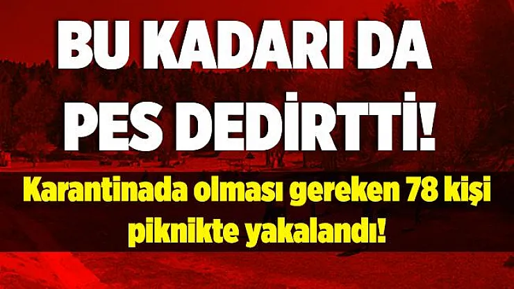 Bu kadarı da pes dedirtti! Karantinada olması gereken 78 kişi piknikte yakalandı!