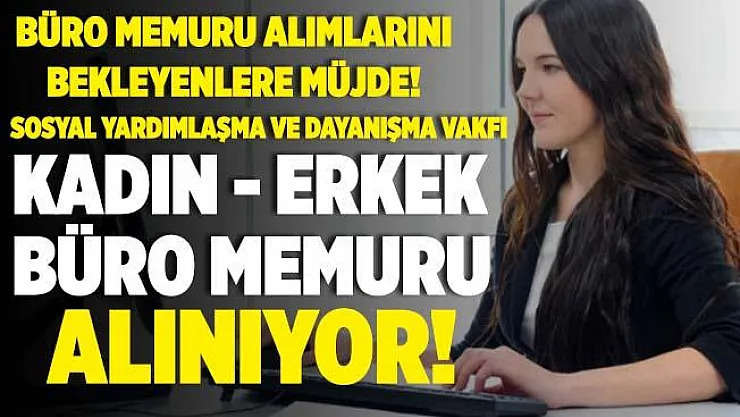 Büro memuru alımlarını bekleyenlere müjde! SYDV kadın erkek büro memuru alımı yapıyor!