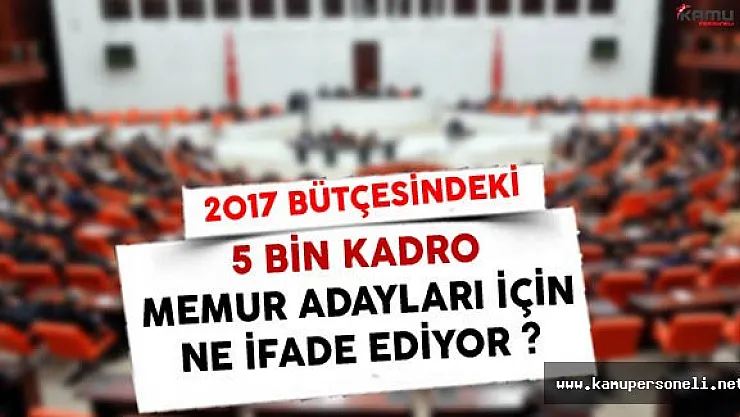 Bütçedeki 5 Bin Kadro Memur Adayları İçin Ne İfade Ediyor?