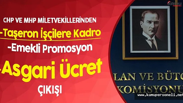 CHP ve MHP'li Vekillerden Taşeron, Emeklilere Promosyon ve Asgari Ücret Çıkışı