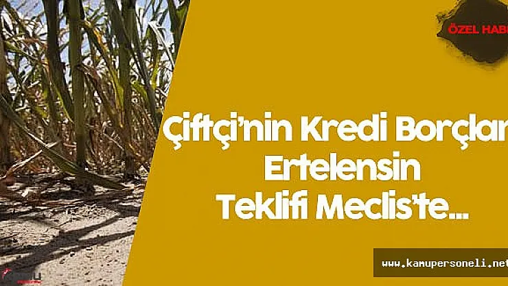 Çiftçi'nin Kredi Borcu 1 Sene Ertelensin Teklifi Meclis Komisyonu'nda