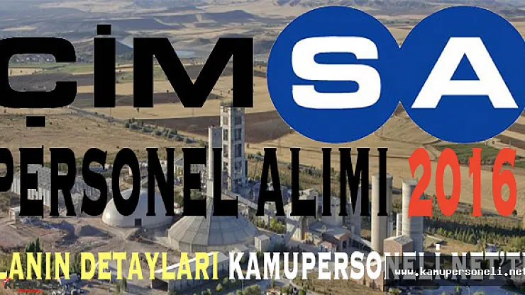 Çimsa Çimento Personel Alımı 2016