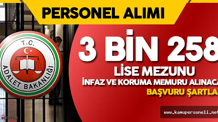 CTE Lise Mezunu 3 bin 258 İnfaz Koruma Memuru (İKM) Alımı Yapacak