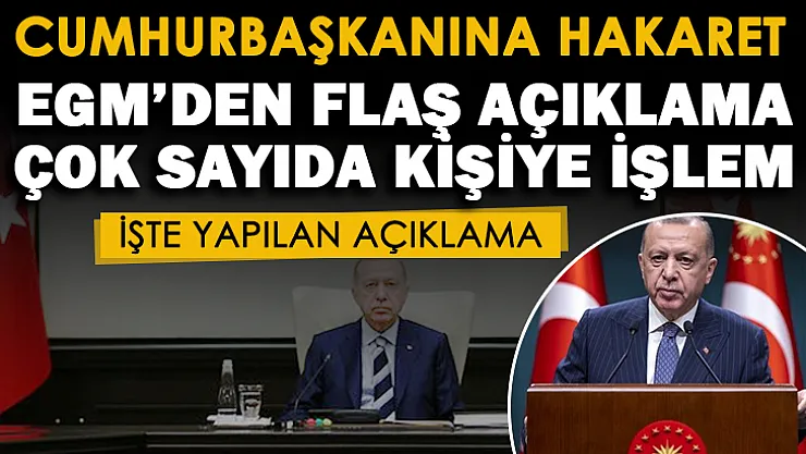 Cumhurbaşkanı Erdoğan'a hakaret! EGM'den açıklama geldi: Çok sayıda kişiye işlem yapıldı