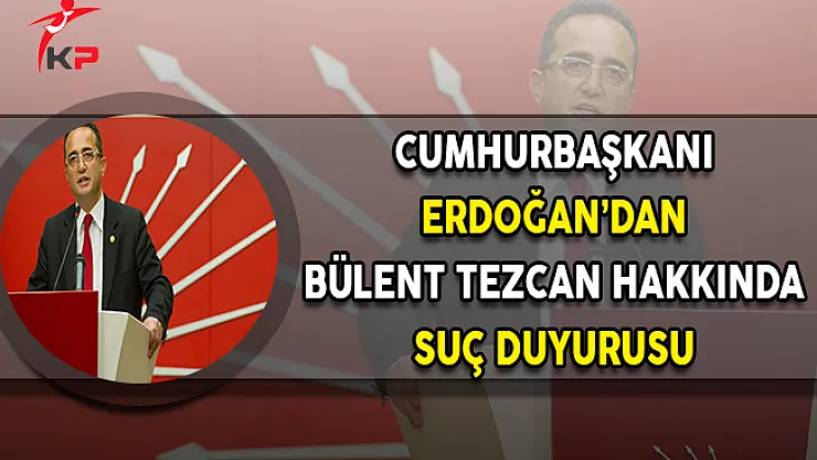Cumhurbaşkanı Erdoğan'dan CHP'li Tezcan Hakkında Suç Duyurusu