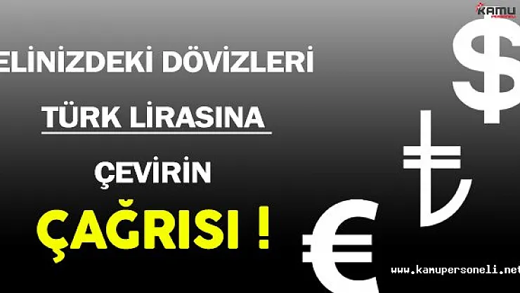 Cumhurbaşkanı Erdoğan'dan Dövizleri TL'ye Çevirin Çağrısı !