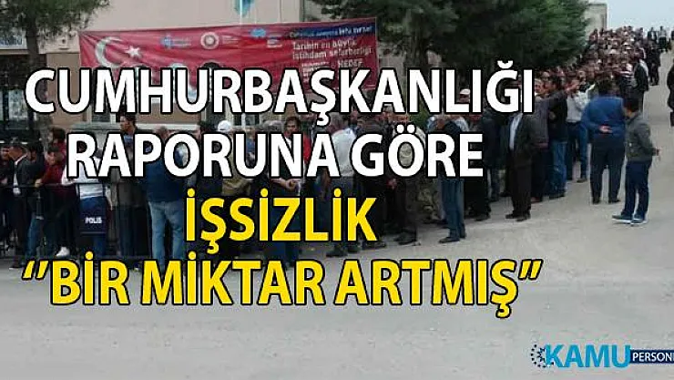 Cumhurbaşkanlığı ekonomi raporunda işsizlik rakamları için ''bir miktar arttı'' denildi
