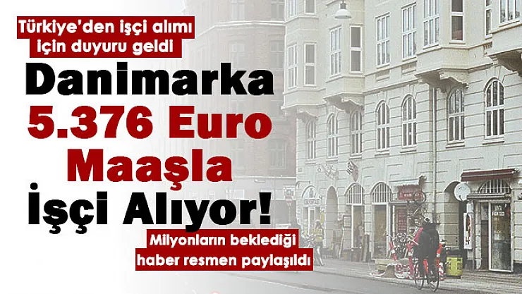 Danimarka Türkiye'den işçi alımı duyurusu geldi! Aylık 5 bin 376 Euro maaş veriliyor! İşte alım yapılacak kadro dağılımı