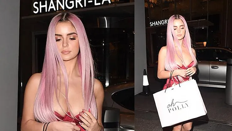 Demi Rose pembe saçlarıyla yine dikkatleri üzerine çekti