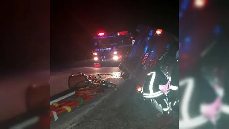 Denizli'de kaza! Kamyonet devrildi