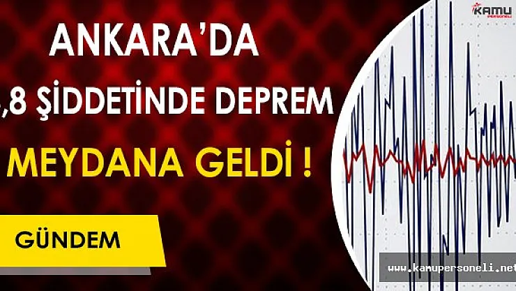 Dikkat ! Başkent'de 3,8 Şiddetinde Deprem Meydana Geldi