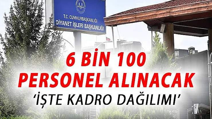 Diyanet İşleri Başkanlığı (DİB) 6 Bin 100 Personel Alımı Yapacak ! İşte Kadro Dağılımı
