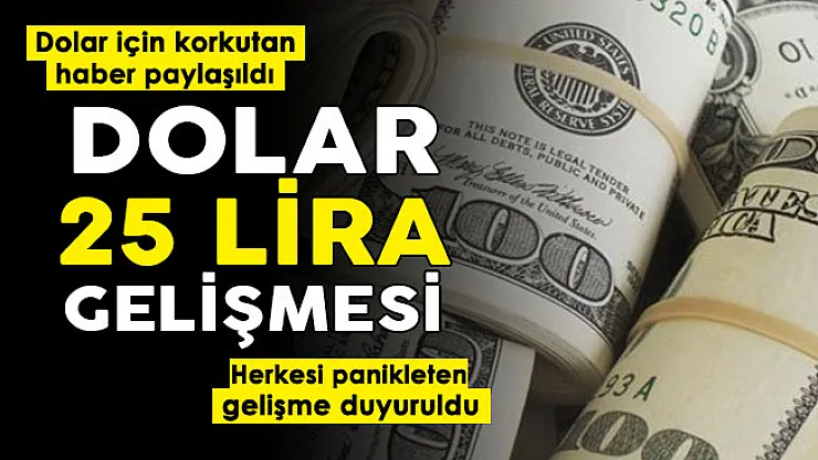 Dolar için korkutan haber geldi! Dolar kuru 25 lira gelişmesi: Herkesi panikleten gelişme