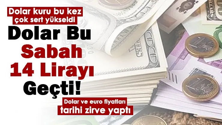 Dolar kuru bu sabah tarihi zirve yaptı: Dolar 14 lirayı aşarak rekor kırdı! İşte güncel dolar ve euro fiyatları