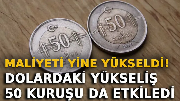 Dolardaki Yükseliş 50 Kuruşu Da Etkiledi: Maliyeti Yine Yükseldi!