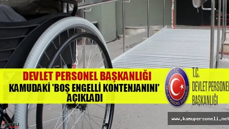DPB Kamudaki Açık Engelli Kontenjanını Açıkladı