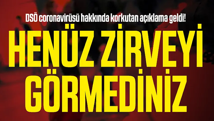 DSÖ coronavirüsü hakkında korkutan açıklama geldi! Henüz zirveyi görmediniz