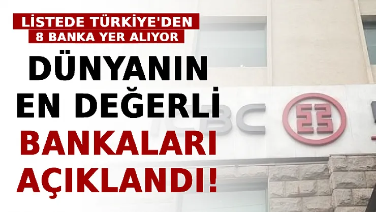 Dünyanın En Değerli Bankaları Açıklandı! Listede Türkiye'den 8 Banka Yer Alıyor