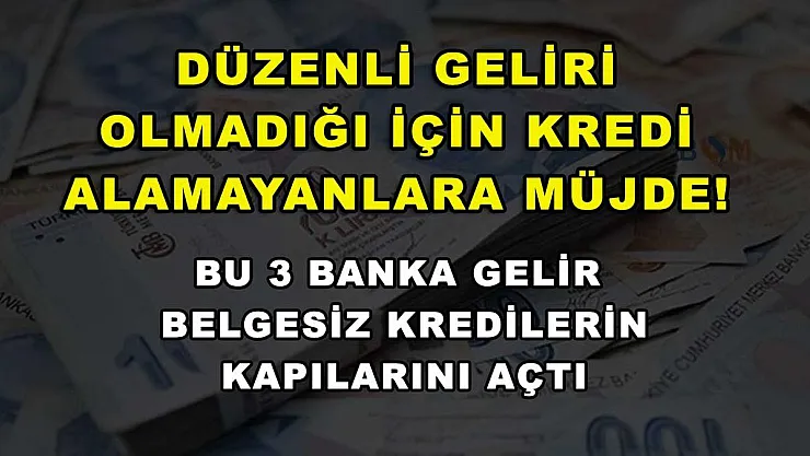 Düzenli geliri olmadığı için kredi alamayanlara müjde! Bu 3 banka gelir belgesiz kredilerin kapılarını açtı