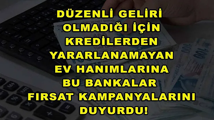 Düzenli geliri olmadığı için kredilerden yararlanamayan ev hanımlarına bu bankalar fırsat kampanyalarını duyurdu!