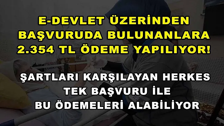 E-Devlet üzerinden başvuruda bulunanlara 2.354 TL ödeme yapılıyor! Şartları karşılayan herkes tek başvuru ile bu ödemeleri alabiliyor