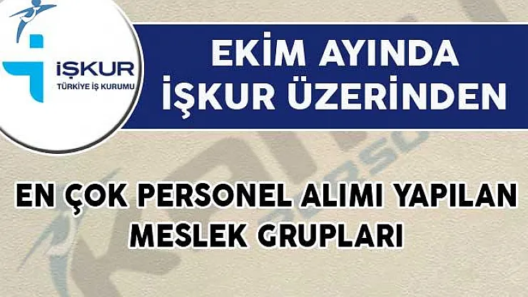 Ekim Ayında İŞKUR Üzerinden En Çok Personel Alımı Yapılan Meslek Grupları!