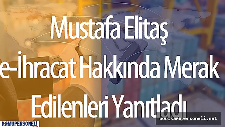 Ekonomi Bakanı Elitaş e-İhracat Hakkında Merak Edilenleri Yanıtladı