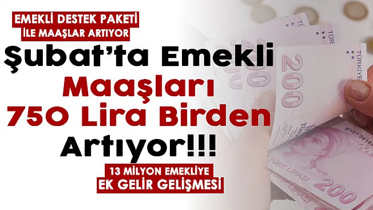 Emekli destek paketi ile maaşlar arıyor! Şubat ayında emekli maaşları 750 lira artıyor