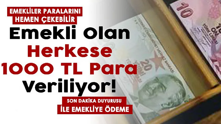 Emekli maaşı olan herkese 1000 lira veriliyor! Herkes parasını hemen çekebilir