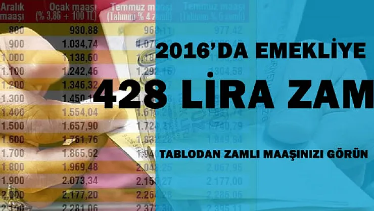 Emeklilere 428 Lira Zam