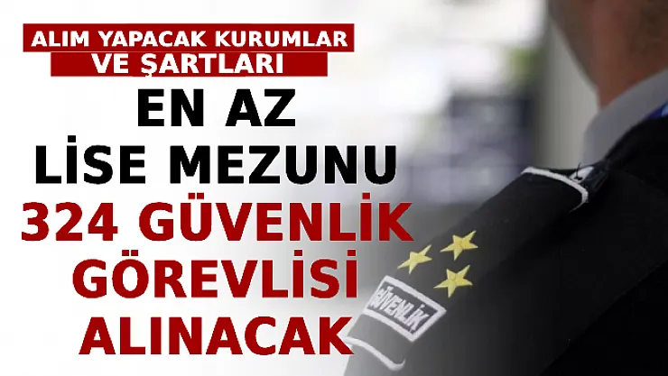 En Az Lise Mezunu 324 Güvenlik Görevlisi Alınacak! İşte Alım Yapacak Kurumlar Ve Şartları