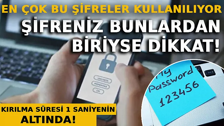 En Çok Kullanılan Şifreler Açıklandı: Şifreniz Bunlardan Biriyse Dikkat! Kırılma Süresi 1 Saniyenin Altında