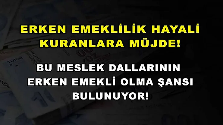 Erken emeklilik hayali kuranlara müjde! Bu meslek dallarının erken emekli olma şansı bulunuyor!