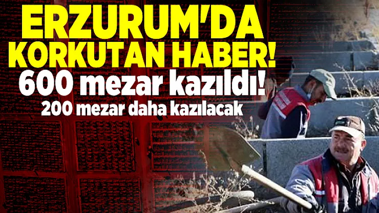 Erzurum'da korkutan haber! 600 mezar kazıldı! 200 mezar daha kazılacak