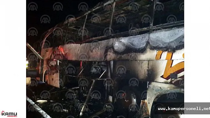Eskişehir'de Seyir Halindeki Yolcu Otobüsü Yandı