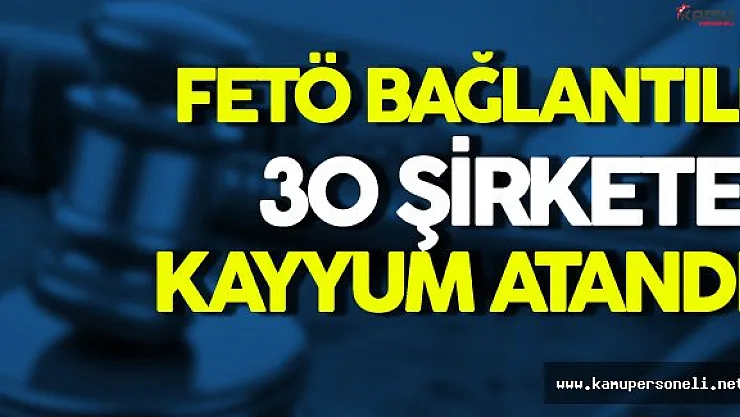 FETÖ Bağlantılı 30 Şirkete Kayyum Atandı