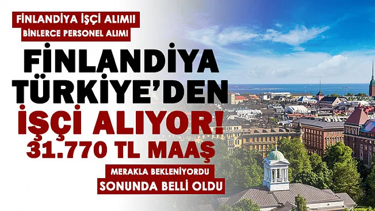 Finlandiya'da yaşamak isteyenlere iş fırsatı geldi: Finlandiya Türkiye'den 31 bin 770 TL maaşla personel alıyor