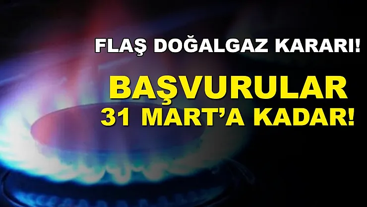 Flaş doğalgaz kararı açıklandı! 31 Mart 2021'e kadar başvuruda bulunulması gerekiyor!