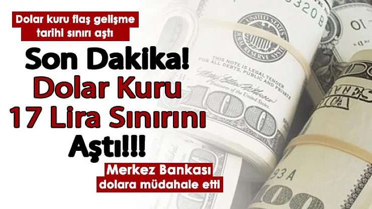 Flaş gelişme, dolar kuru 17 lirayı aştı! Merkez Bankası dövize müdahale etti: İşte güncel 17 Aralık dolar fiyatları