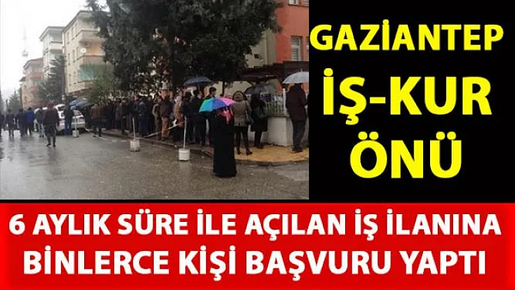 Gaziantep'te 6 aylık geçici iş ilanı için binlerce kişi başvuru yaptı