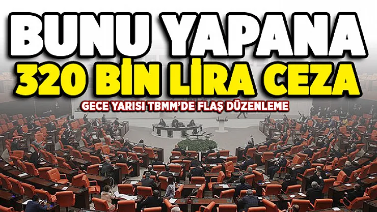 Gece yarısı TBMM'de flaş düzenleme! Bunu yapana 320 bin lira ceza verilecek
